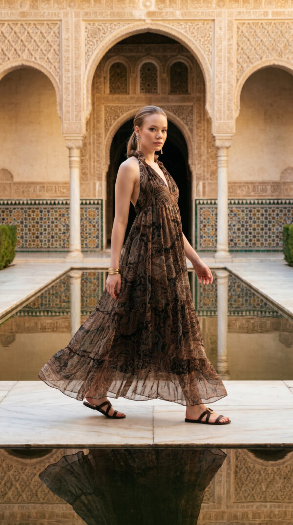 087EFEE3-2393-48D2-AF12-D41E982D78F1 Jana Silk Boho Dress Kahverengi