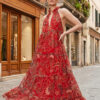 0A09EF5F-6E71-4FF6-BF3A-BEBE8394F3B8 Jana Silk Boho Dress Kırmızı