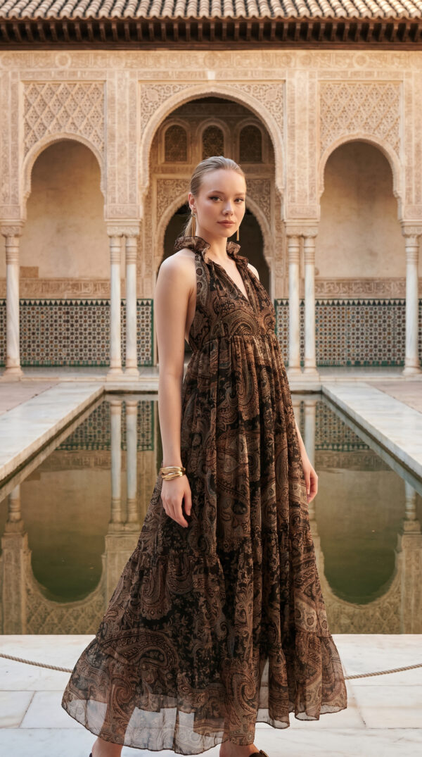 59627603-632F-424D-8E29-BD9D78E802DB Jana Silk Boho Dress Kahverengi