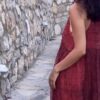Helen Silk Dress Bordo Renk