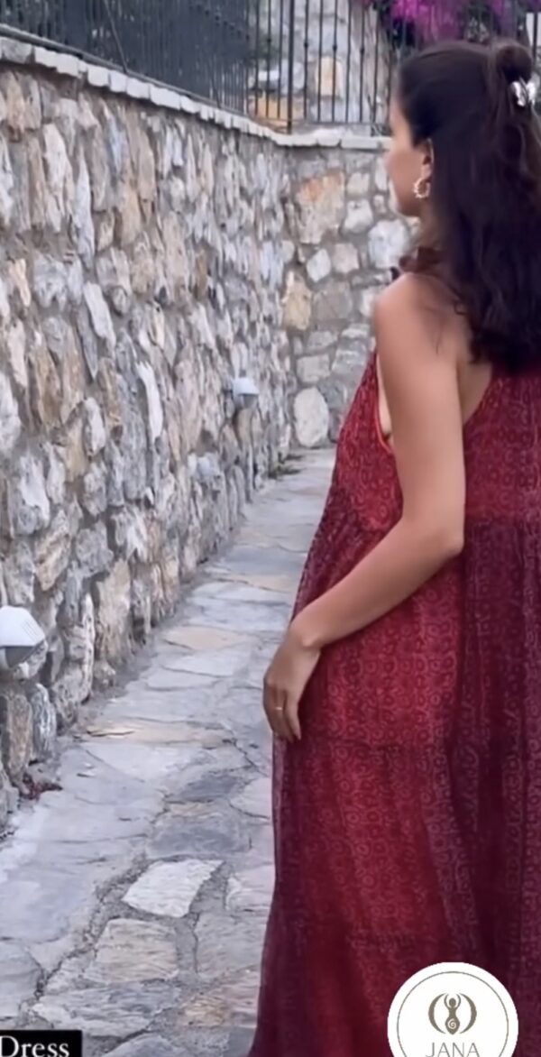 Helen Silk Dress Bordo Renk
