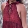 Helen Silk Dress Bordo Renk