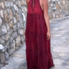 Helen Silk Dress Bordo Renk